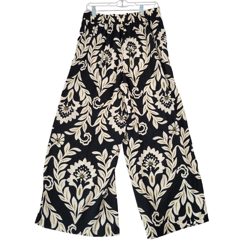 New Christian Siriano Wide Leg High Waisted Trouser Black Cream Olive Green Boho - Picture 11 of 14